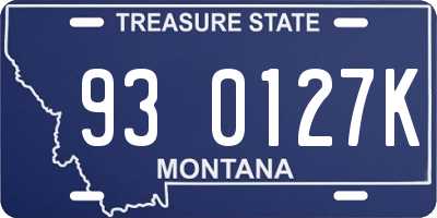 MT license plate 930127K