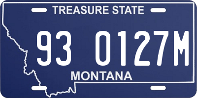 MT license plate 930127M