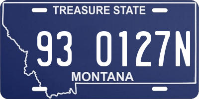 MT license plate 930127N