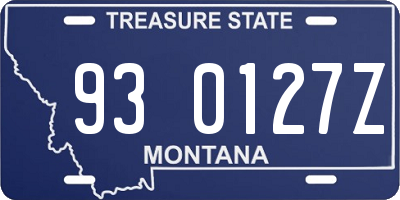 MT license plate 930127Z