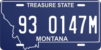 MT license plate 930147M