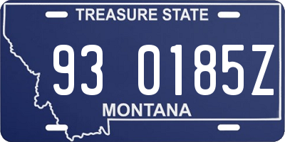 MT license plate 930185Z