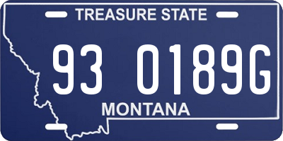 MT license plate 930189G