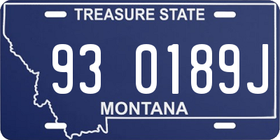 MT license plate 930189J