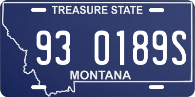 MT license plate 930189S
