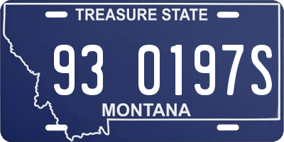 MT license plate 930197S