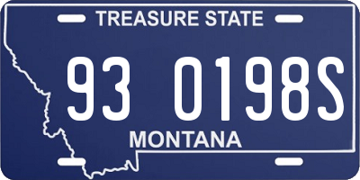 MT license plate 930198S