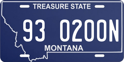 MT license plate 930200N