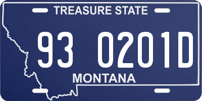 MT license plate 930201D