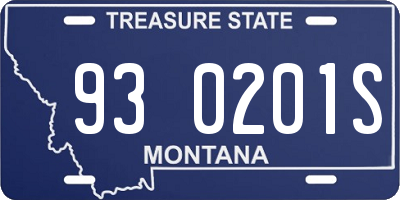 MT license plate 930201S