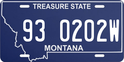 MT license plate 930202W