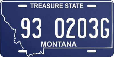 MT license plate 930203G