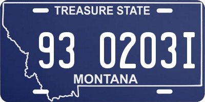 MT license plate 930203I