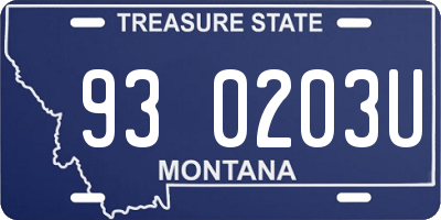 MT license plate 930203U