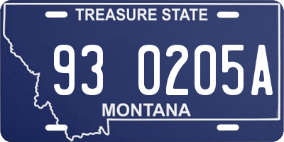 MT license plate 930205A