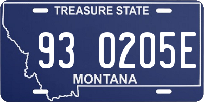 MT license plate 930205E