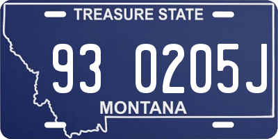 MT license plate 930205J