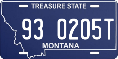 MT license plate 930205T
