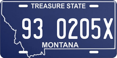 MT license plate 930205X