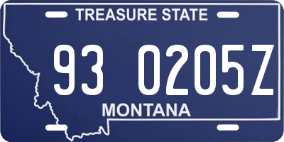 MT license plate 930205Z