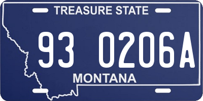 MT license plate 930206A