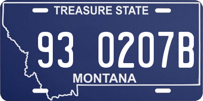 MT license plate 930207B