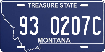 MT license plate 930207C