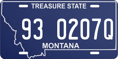 MT license plate 930207Q