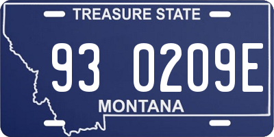 MT license plate 930209E