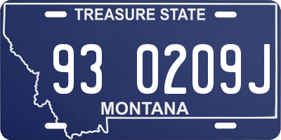 MT license plate 930209J