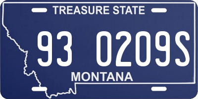 MT license plate 930209S