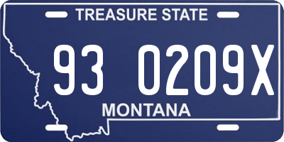 MT license plate 930209X