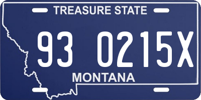 MT license plate 930215X