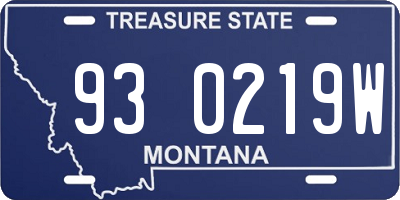 MT license plate 930219W