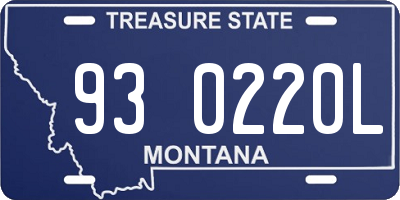 MT license plate 930220L