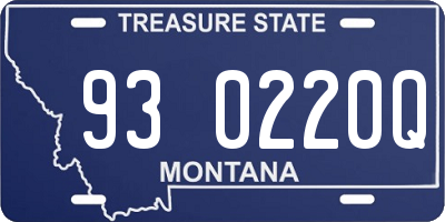 MT license plate 930220Q