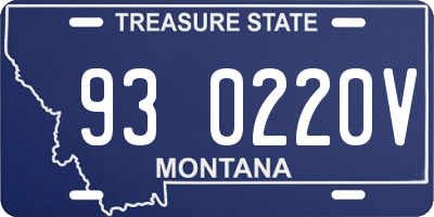 MT license plate 930220V
