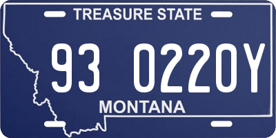 MT license plate 930220Y