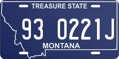 MT license plate 930221J