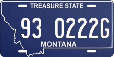 MT license plate 930222G
