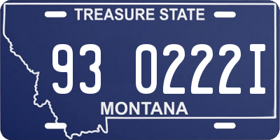MT license plate 930222I