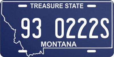 MT license plate 930222S