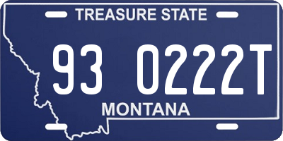 MT license plate 930222T