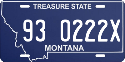 MT license plate 930222X