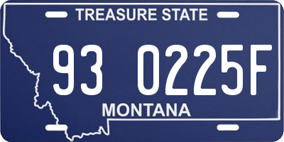 MT license plate 930225F
