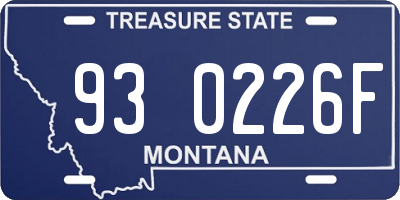 MT license plate 930226F