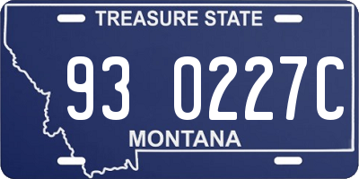 MT license plate 930227C
