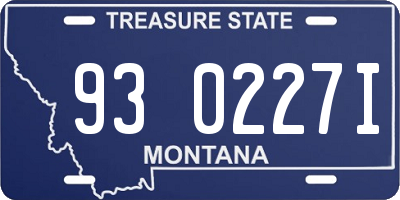 MT license plate 930227I