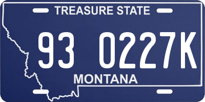 MT license plate 930227K