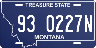 MT license plate 930227N